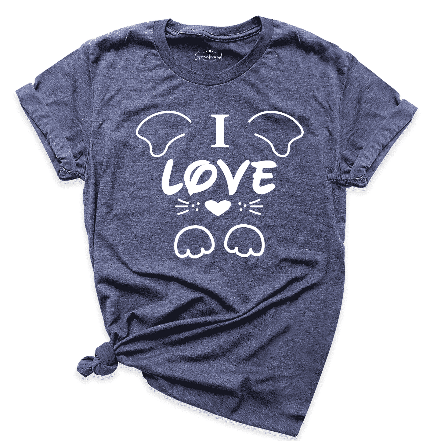 I Love Dog Shirt Navy - Greatwood Boutique