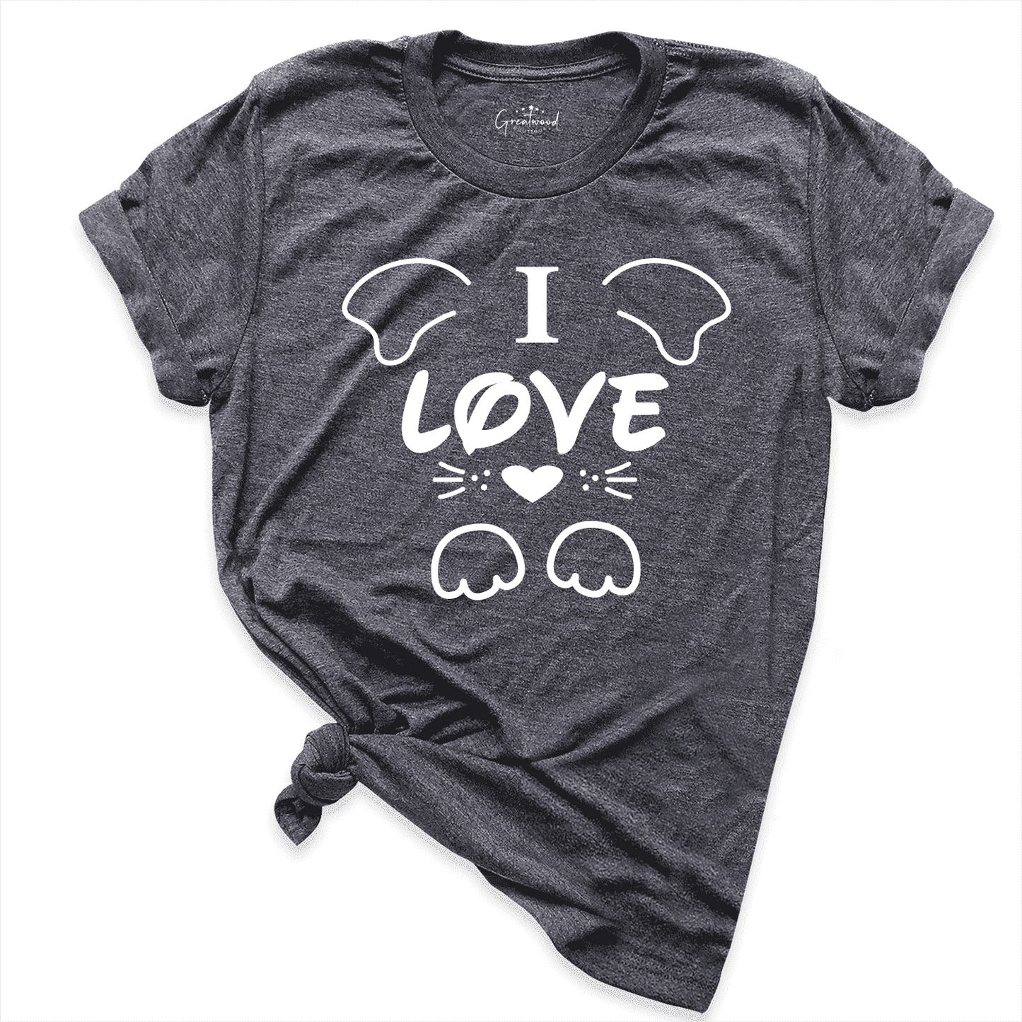 I Love Dog Shirt D.Grey - Greatwood Boutique