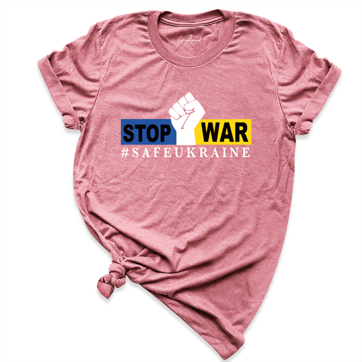Stop War Ukraine Shirt Mauve - Greatwood Boutique