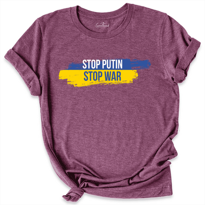 Stop Putin Stop War Shirt Maroon - Greatwood Boutique