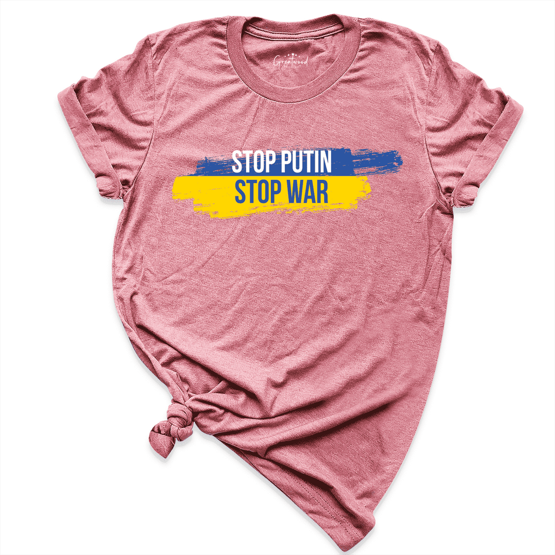 Stop Putin Stop War Shirt Mauve - Greatwood Boutique