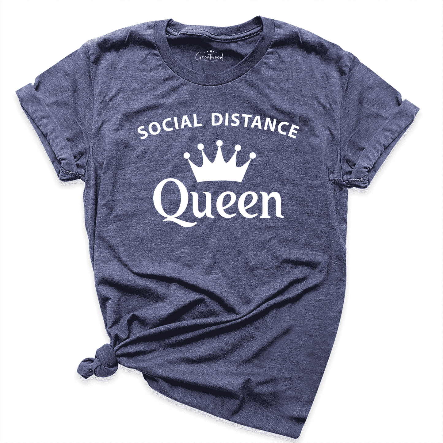 Social Distance Queen Shirt Navy - Greatwood Boutique