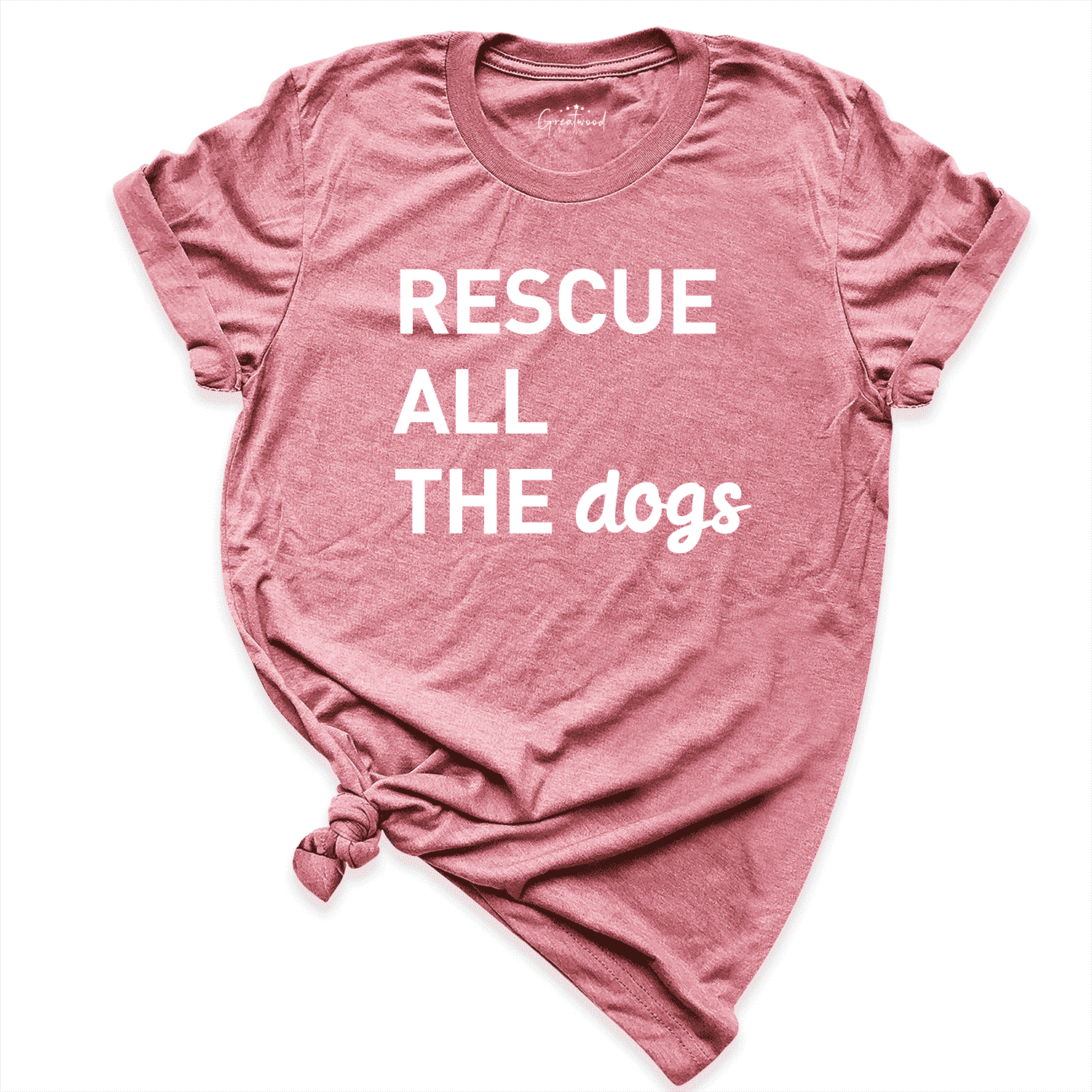 Rescue All The Dogs Shirt Mauve - Greatwood Boutique