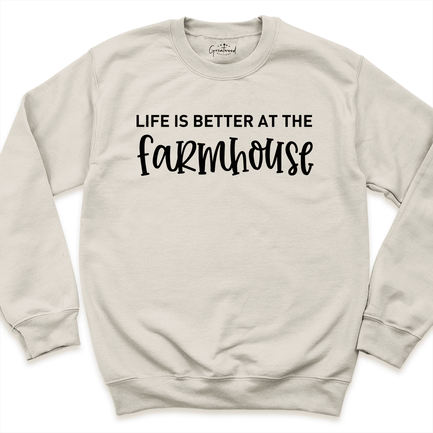 Farmhouse Sweatshirt Sand - Greatwood Boutique