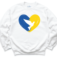 Ukraine Heart Sweatshirt White - Greatwood Boutique