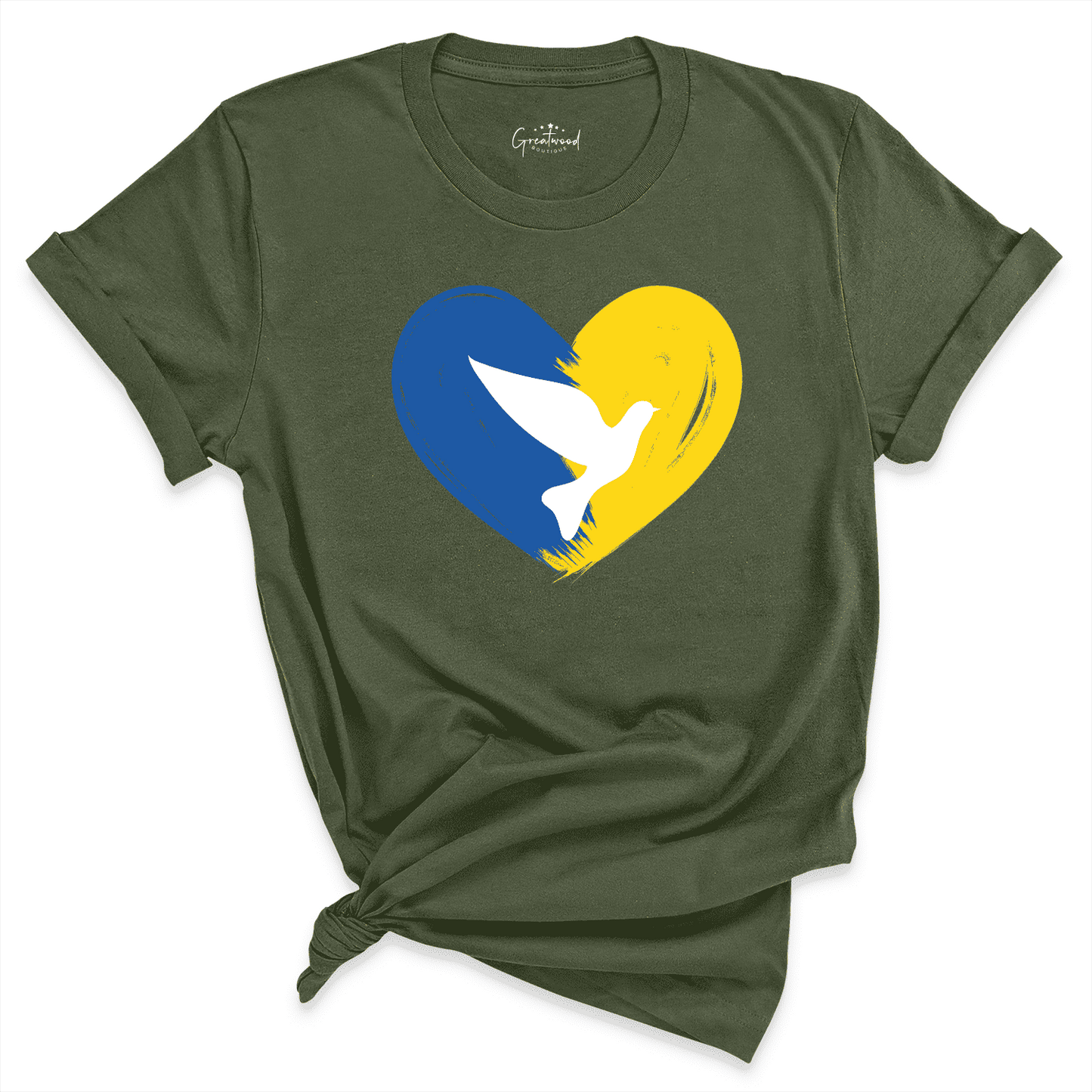 Ukraine Heart Shirt Green - Greatwood Boutique
