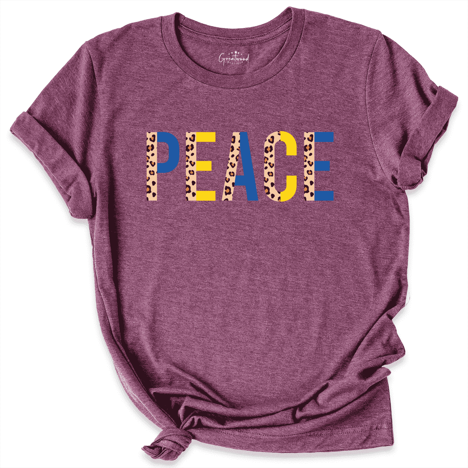 Peace Shirt Maroon - Greatwood Boutique