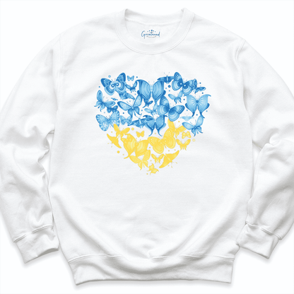 Ukraine Butterflies Sweatshirt White - Greatwood Boutique