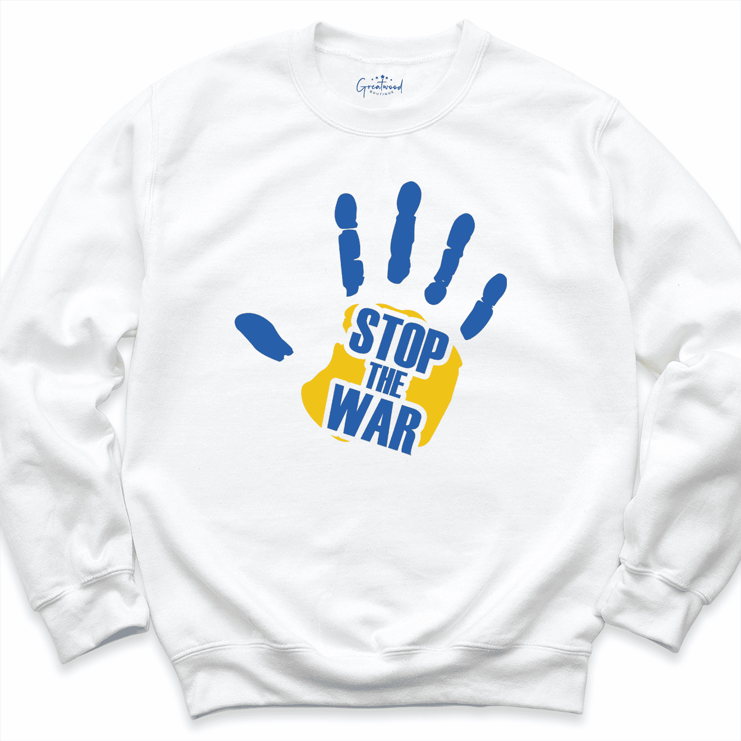 Stop The War Sweatshirt White - Greatwood Boutique