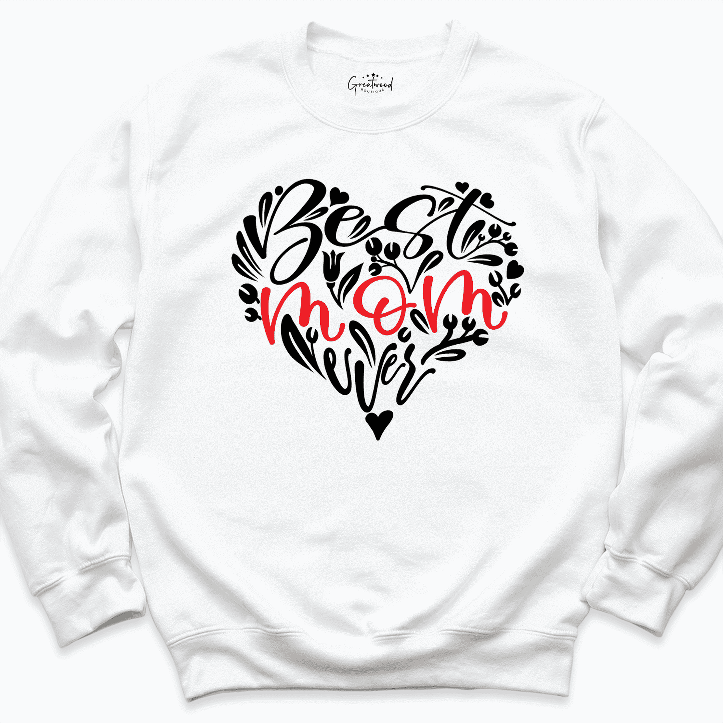 Best Mom Sweatshirt White - Greatwood Boutique