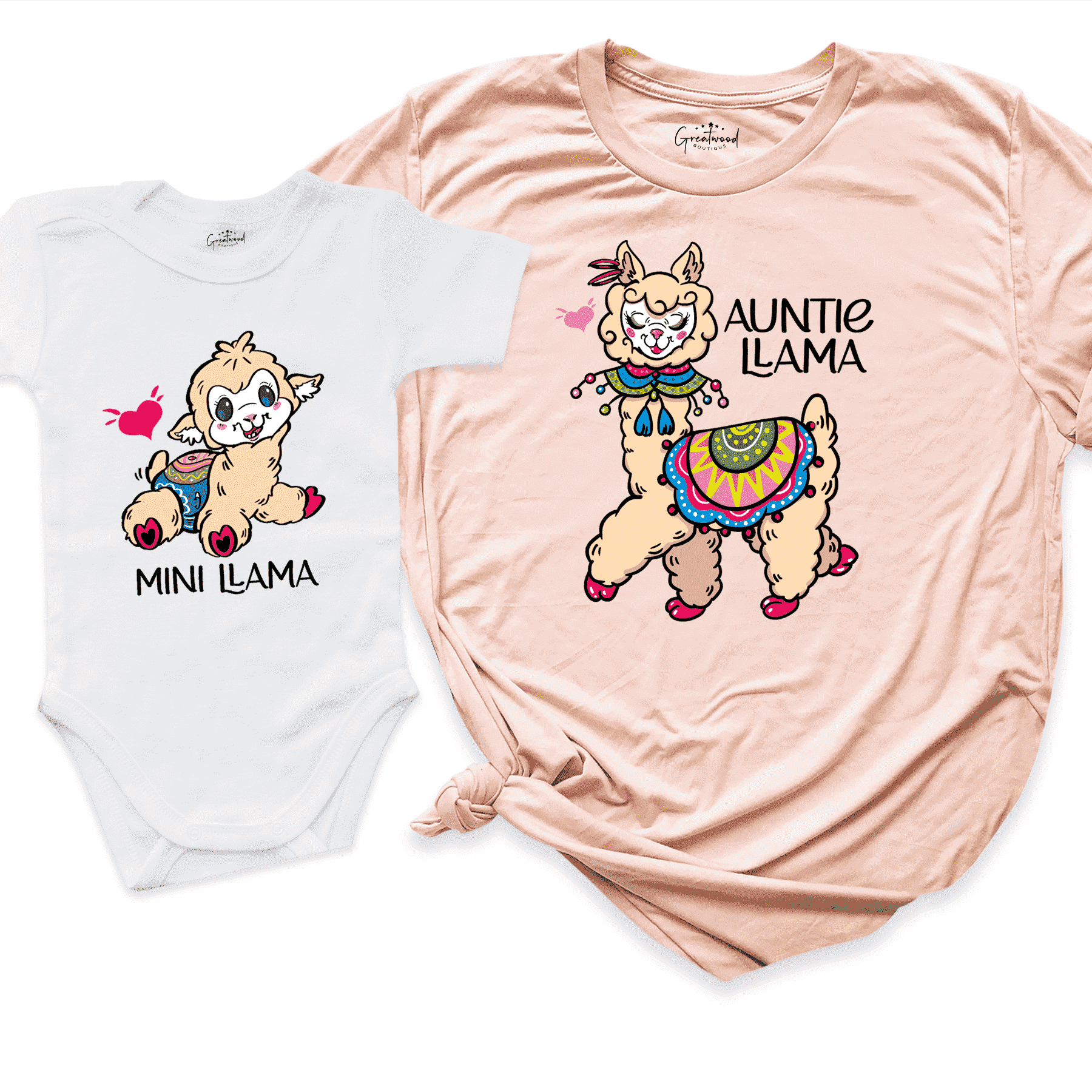 Mimi-Auntie & Mini Shirt Peach - Greatwood Boutique 