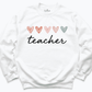 Teacher Heart sweatshirt White - Greatwood Boutique