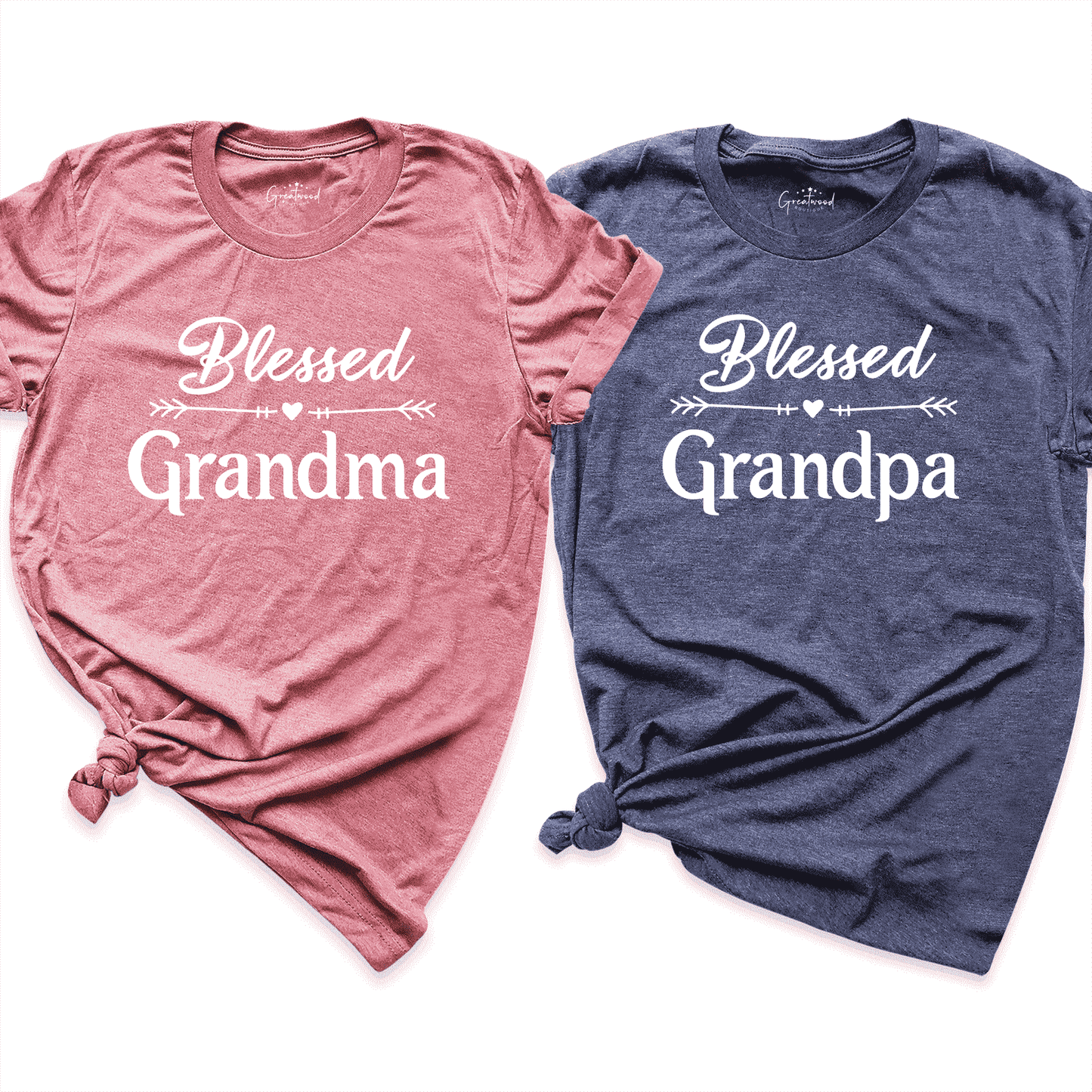 Blessed Grandma & Grandpa Shirt Mauve, Navy - Greatwood Boutique