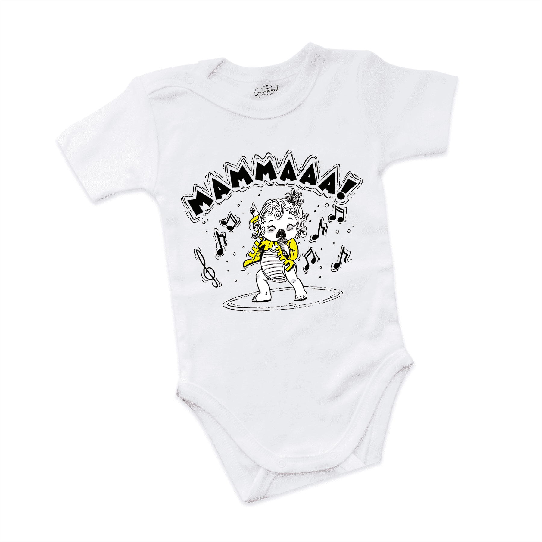 Mammaaa Baby Onesie White - Greatwood Boutique