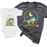 Cute Owl Mom And Baby Shirt D.Grey - Greatwood Boutique