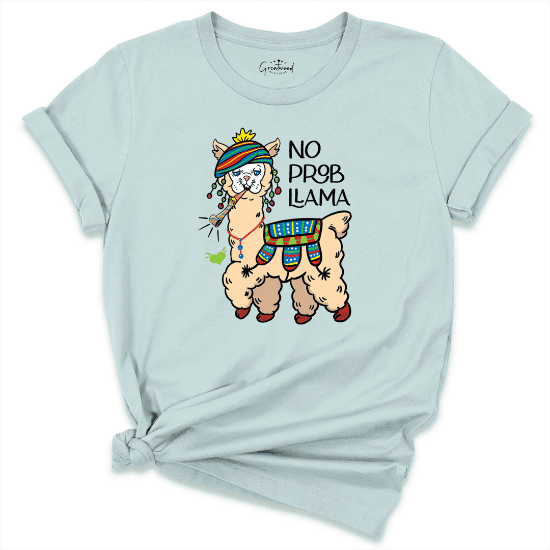 No Probllama Shirt Blue - Greatwood Boutique