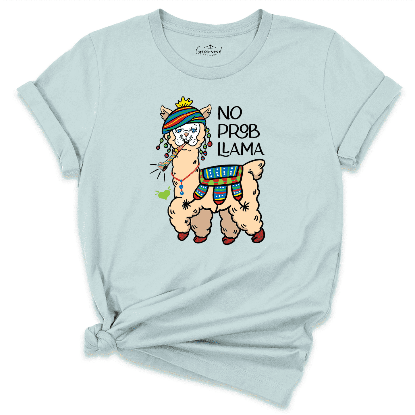 No Probllama Shirt Blue - Greatwood Boutique