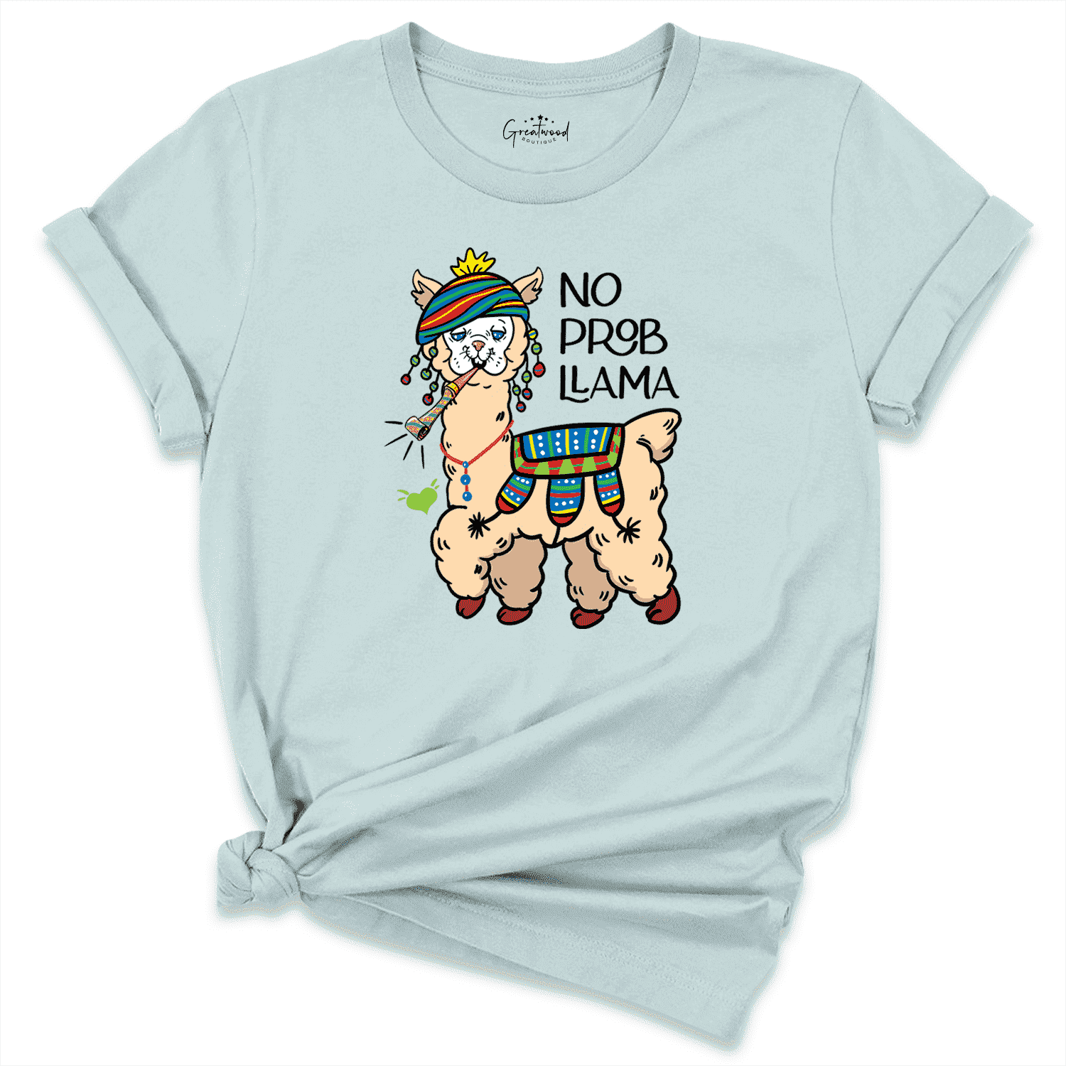 No Probllama Shirt Blue - Greatwood Boutique