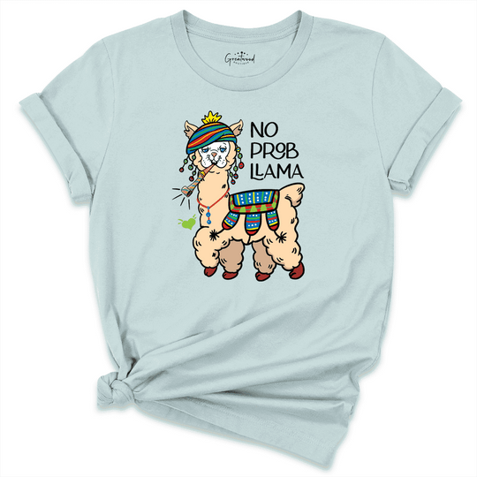No Probllama Shirt Blue - Greatwood Boutique