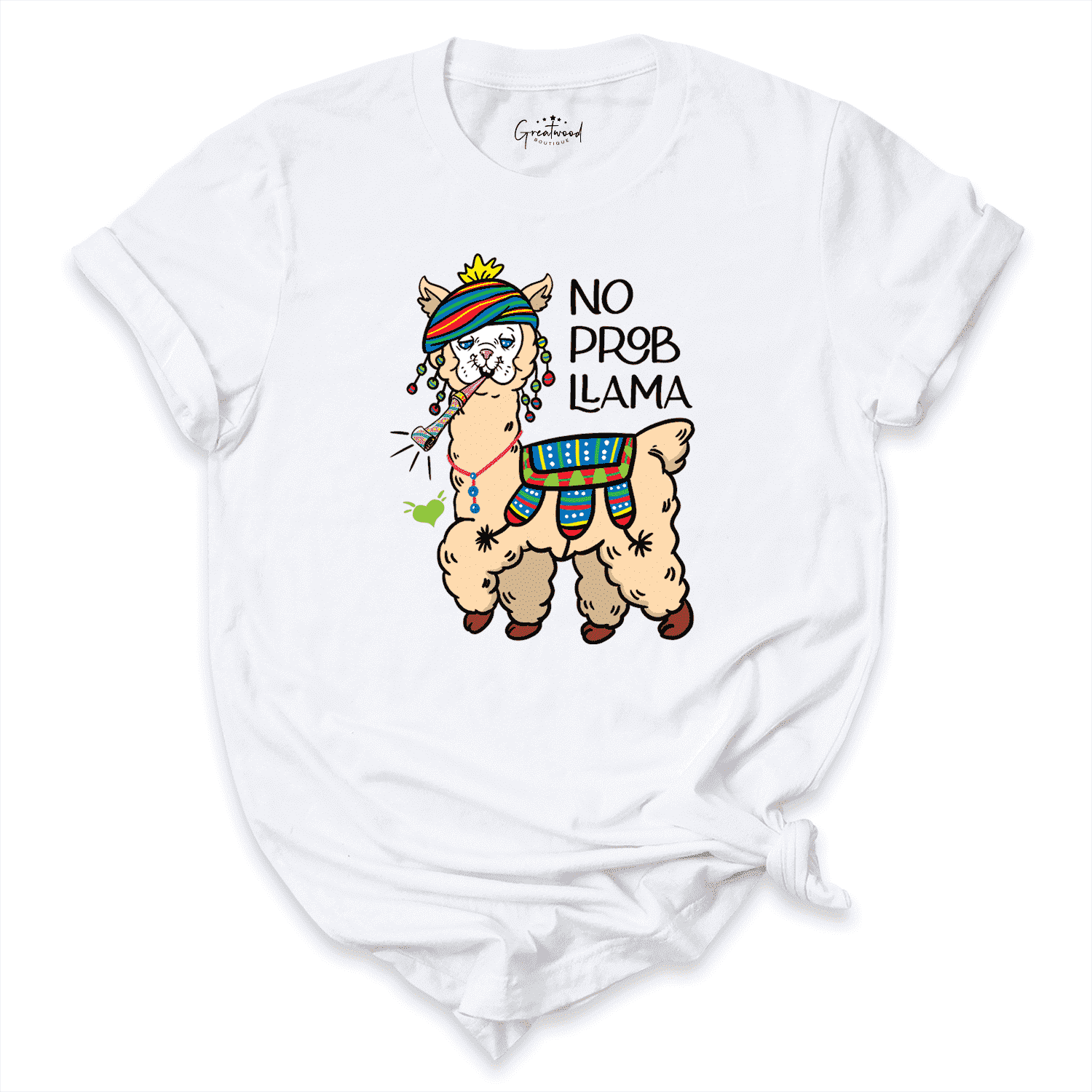 No Probllama Shirt White - Greatwood Boutique