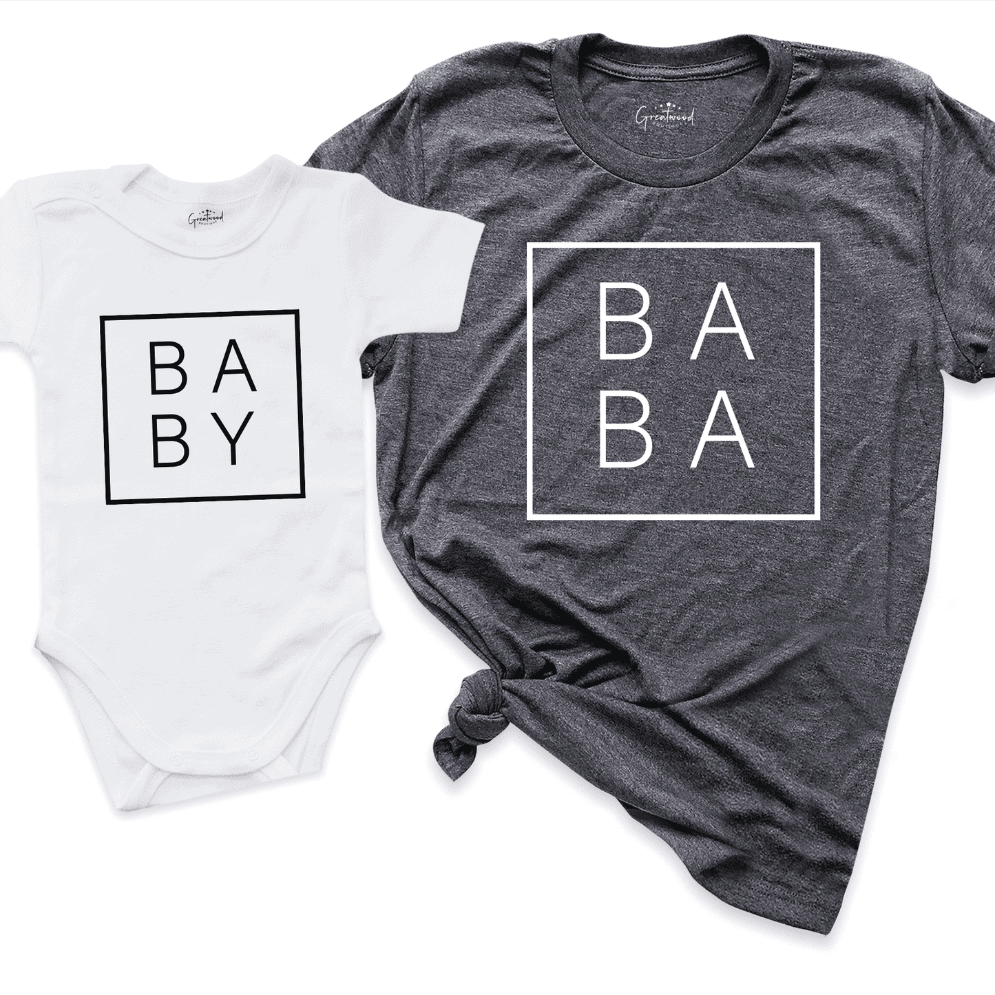 Baba and Baby Shirt D.Grey - Greatwood Boutique