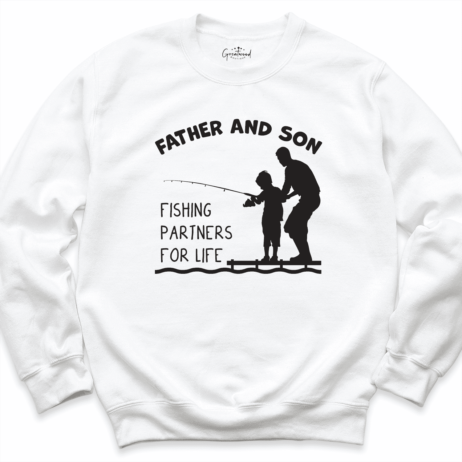 Fishing Partners Father and Son Sweatshirt White - Greatwood Boutique