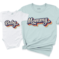 Mommy Baby Matching Shirt Blue - Greatwood Boutique