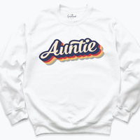 Retro Auntie Sweatshirt White - Greatwood Boutique