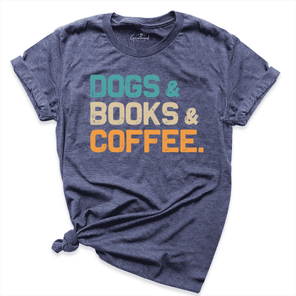 Dogs Books Coffee Shirt Navy - Greatwood Boutique