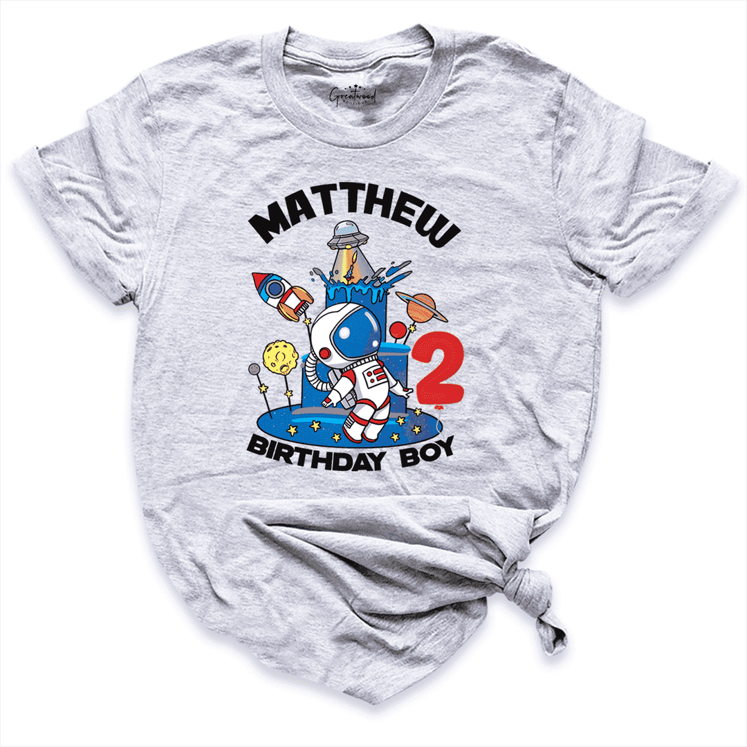 Family Astronaut Birthday Shirt Grey - Greatwood Boutigue