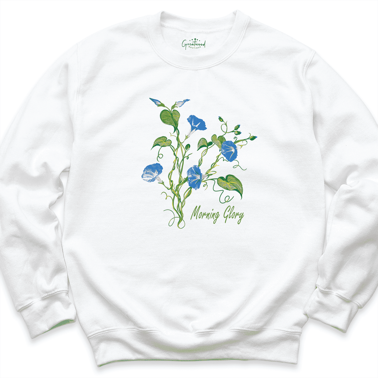 Morning Glory Sweatshirt Whıte - Greatwood Boutıque