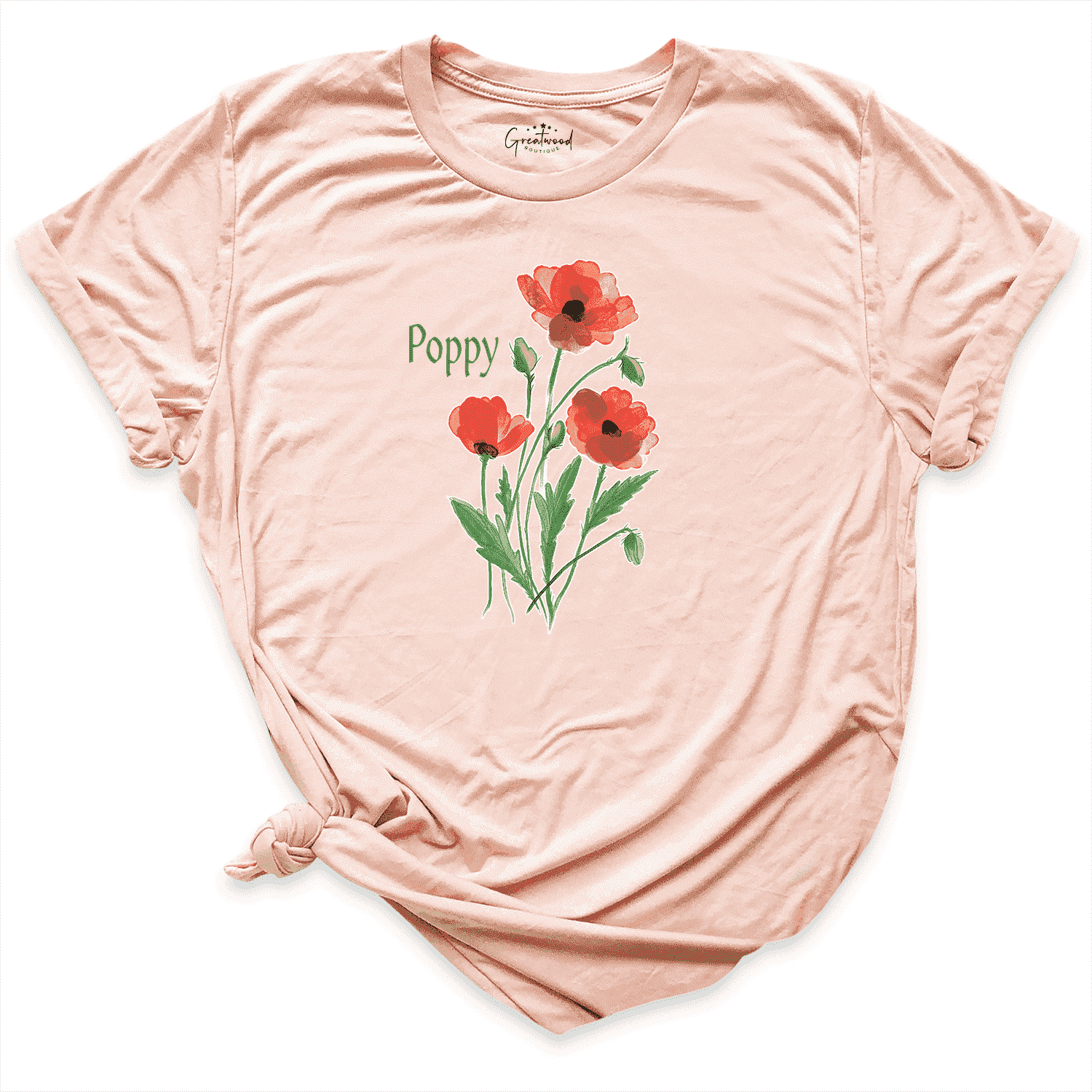 Poppy Shirt Peach - Greatwood Boutique