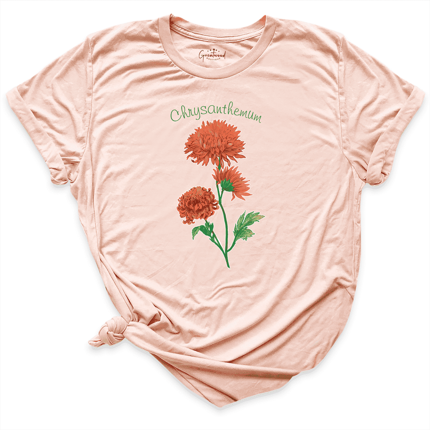 Chrysanthemum Shirt Peach - Greatwood Boutique