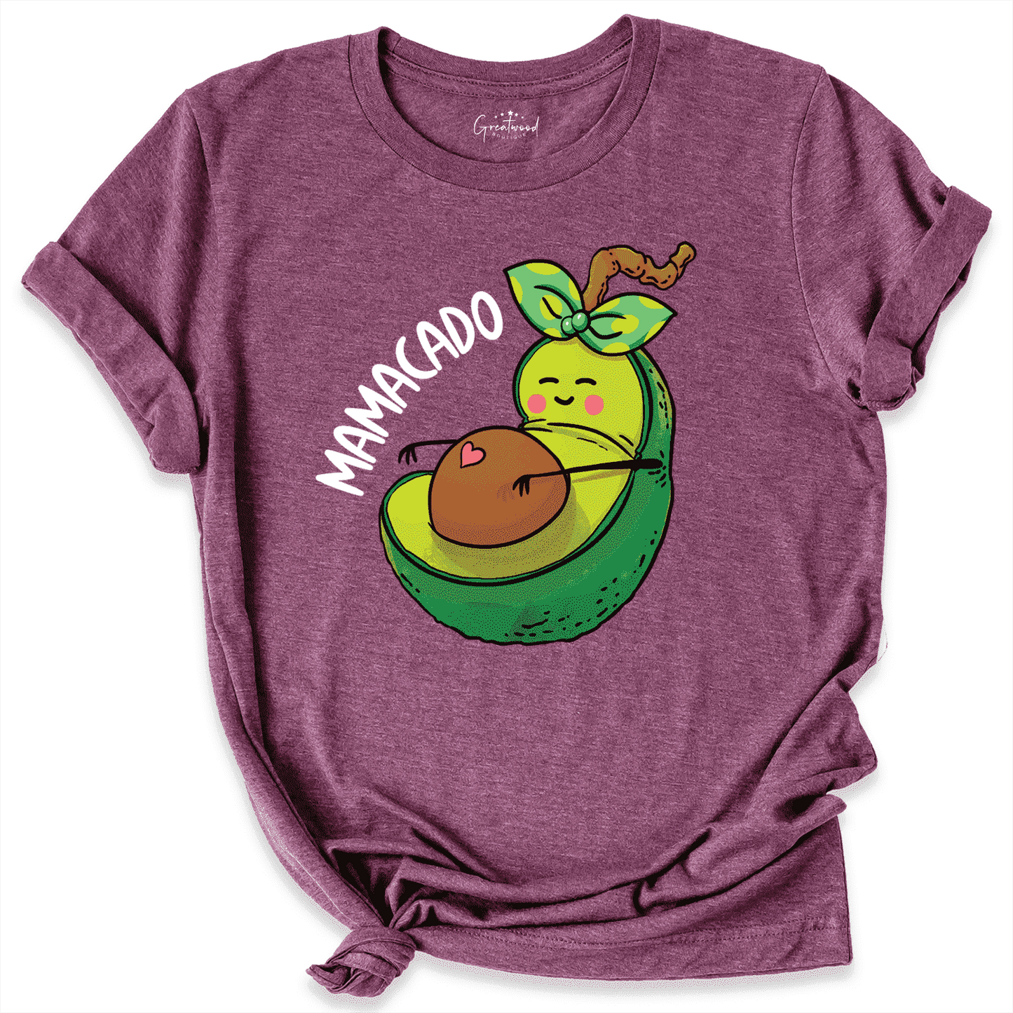Matching Avocado Family Shirt Maroon - Greatwood Boutique