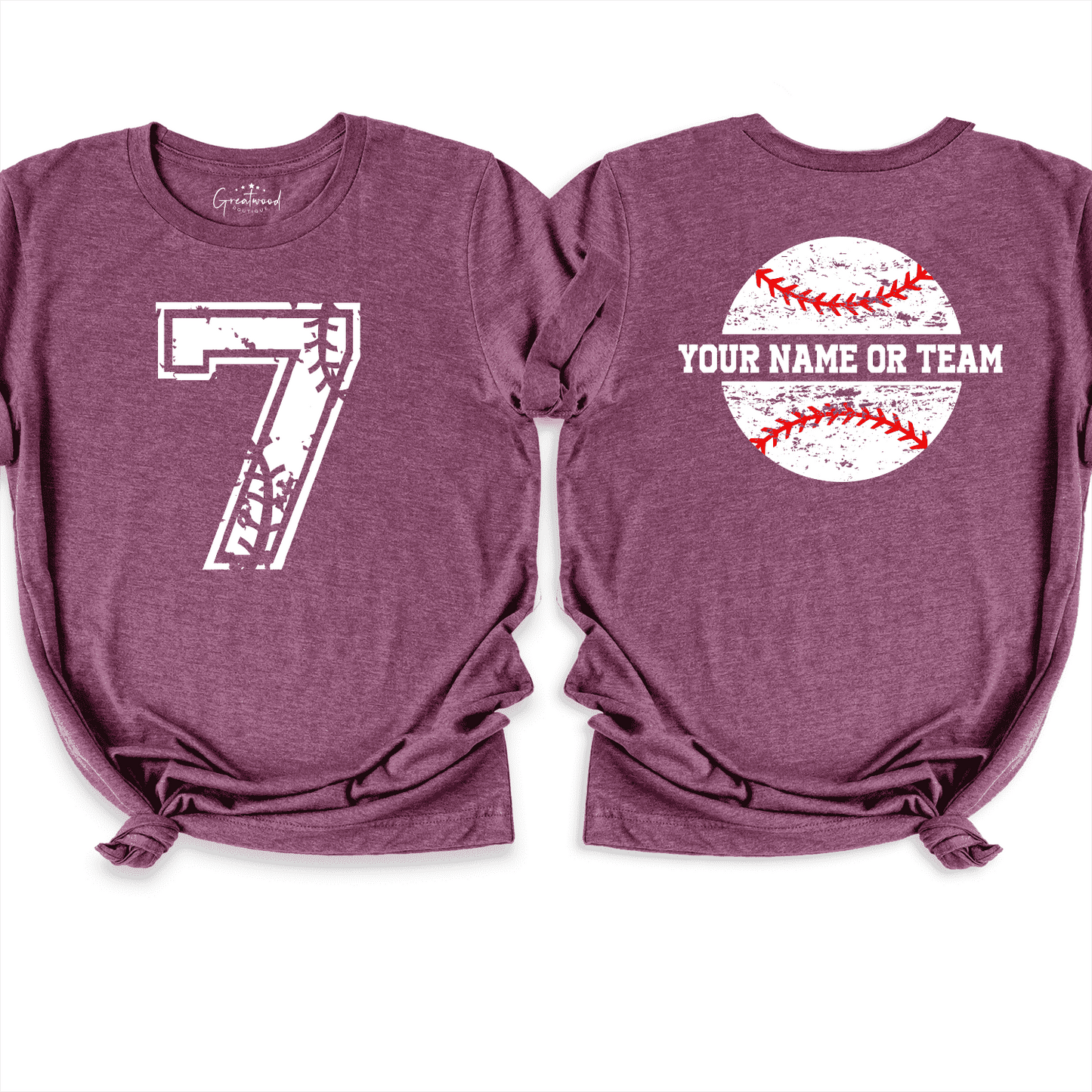 Baseball Custom Shirt Maroon - Greatwood Boutique