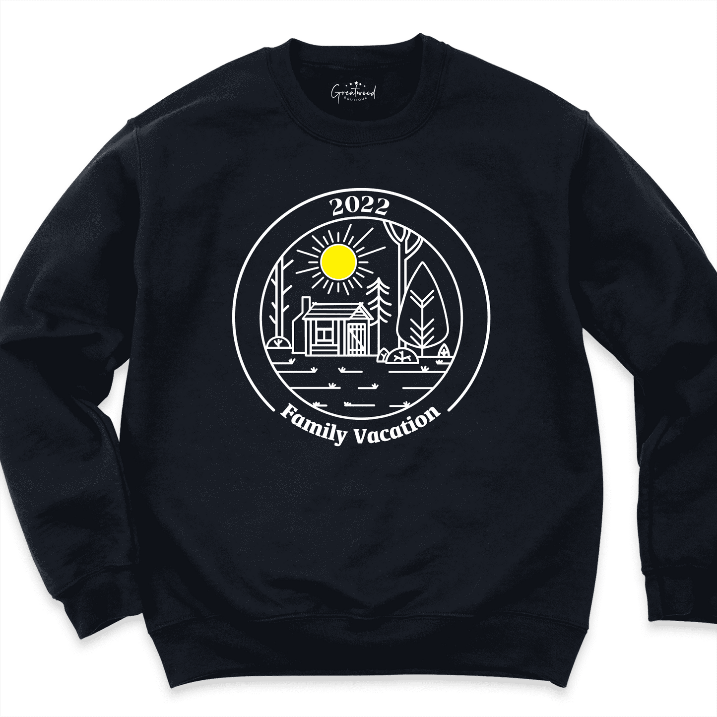 Family Vacation 2022 Sweatshirt Black - Greatwood Boutique