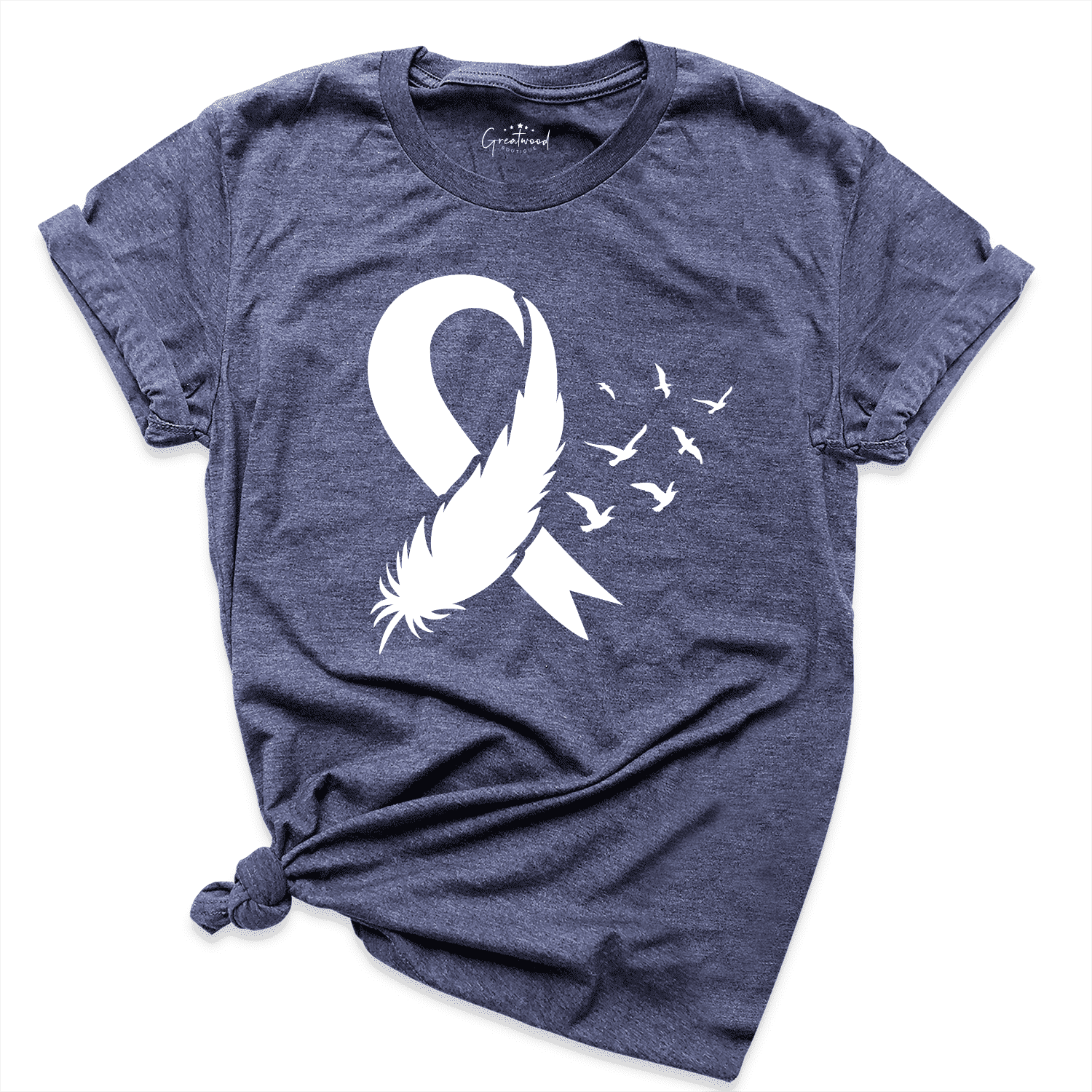 Breast Cancer Ribbon Shirt Navy - Greatwood Boutique