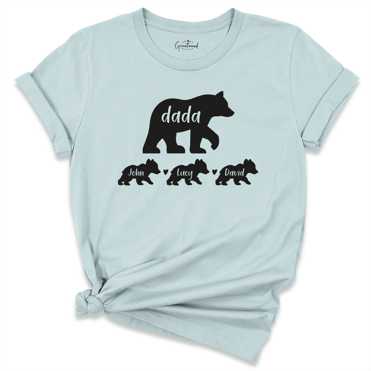 Personalized Dada and Kids Bear Shirt Blue - Greatwood Boutique