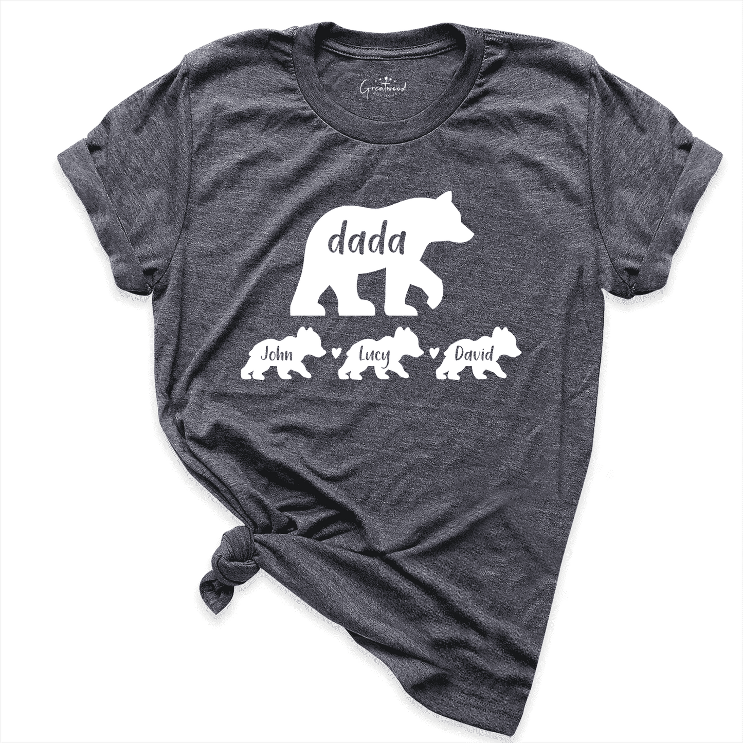 Personalized Dada and Kids Bear Shirt D.Grey - Greatwood Boutique