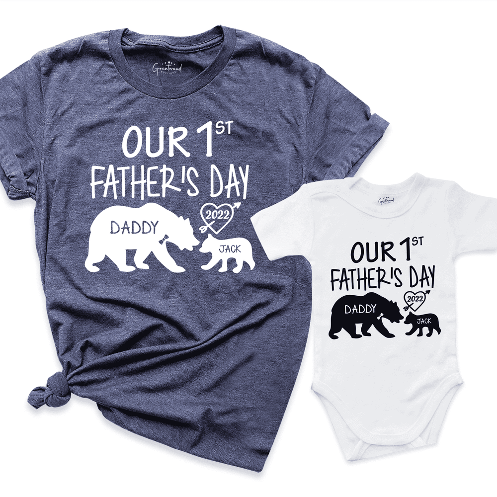 Our 1st Father's Day Shirt Navy - Greatwood Boutique