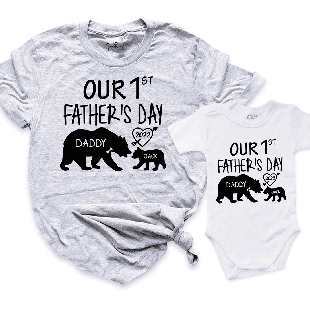 Our 1st Father's Day Shirt Grey - Greatwood Boutique