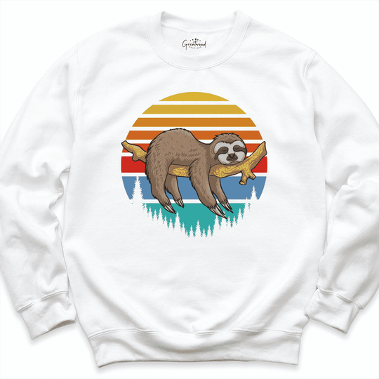 Funny Sloth Sweatshirt White - Greatwood Boutique