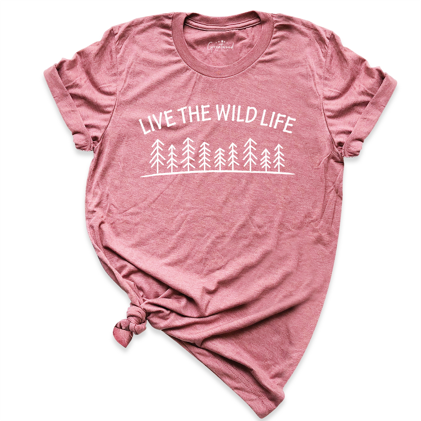 Live The Wild Life Shirt Mauve - Greatwood Boutique