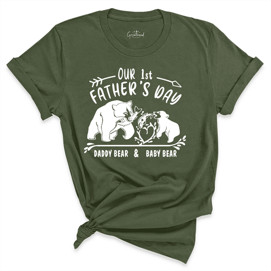 Our First Fathers Day Bear Shirt Green - Greatwood  Boutique