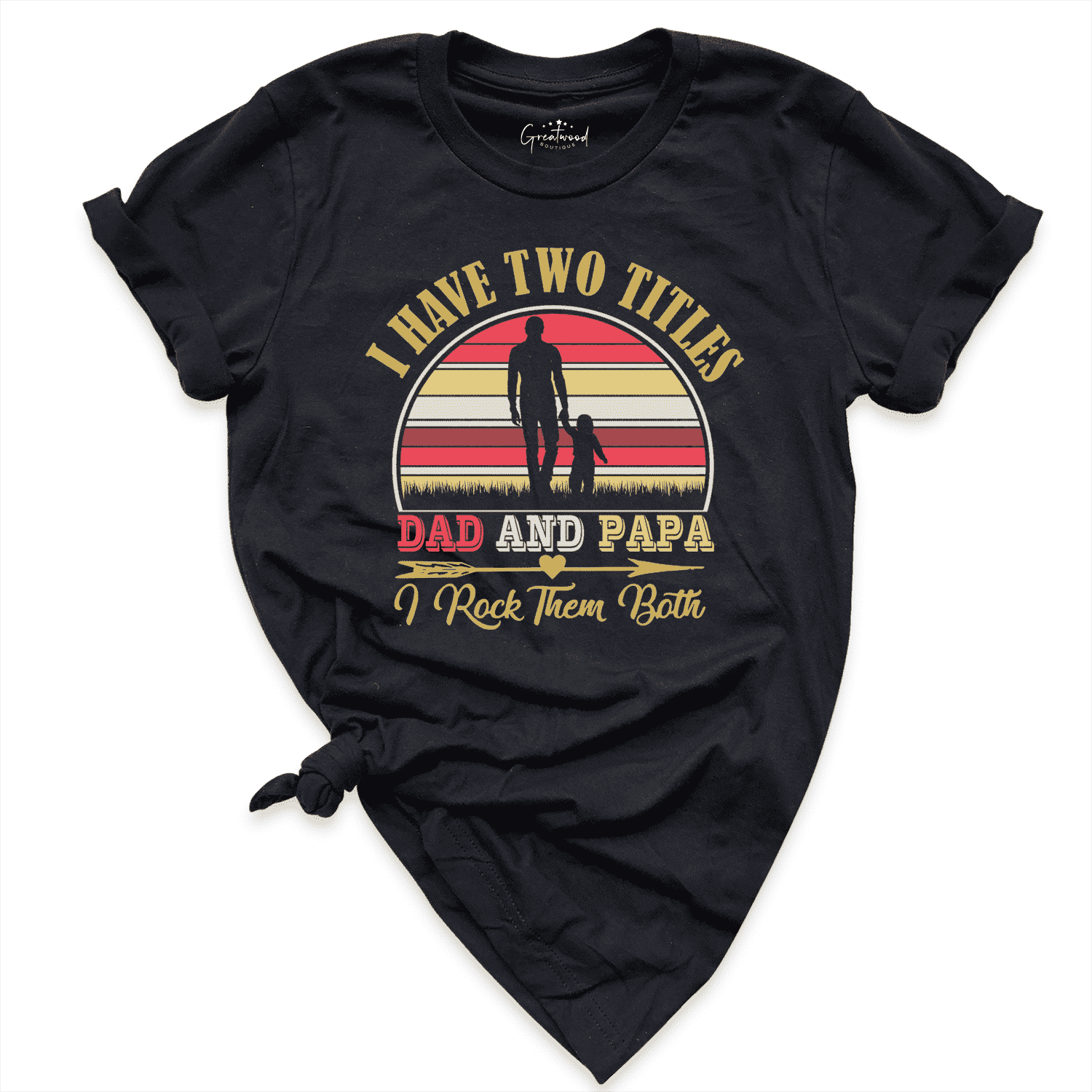 Dad and Papa Shirt Black - Greatwood Boutique
