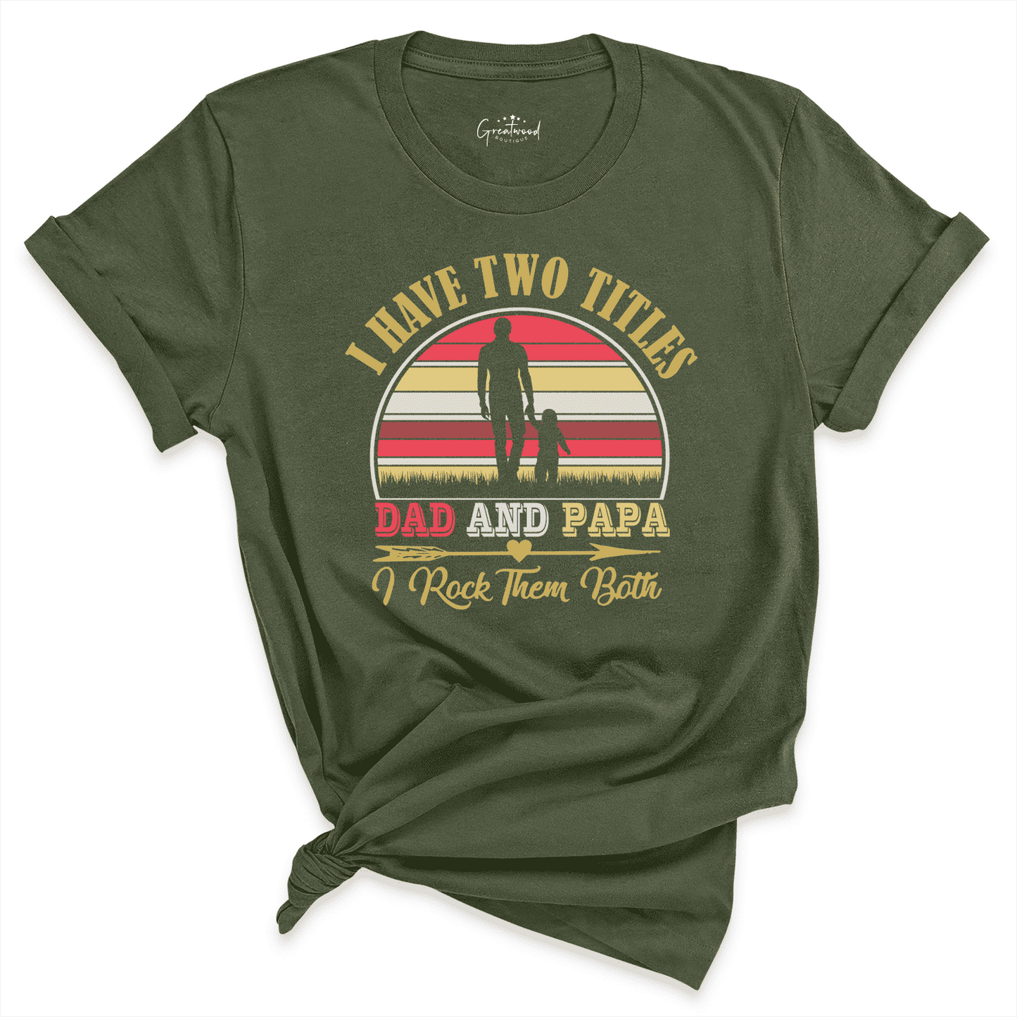 Dad and Papa Shirt Green - Greatwood Boutique