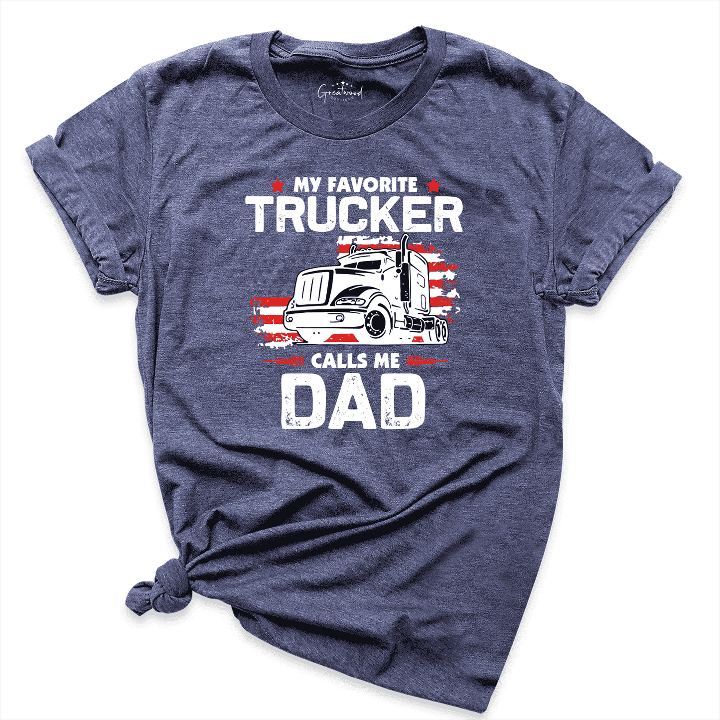 My Favorite Trucker Dad Shirt Navy - Greatwood Boutique