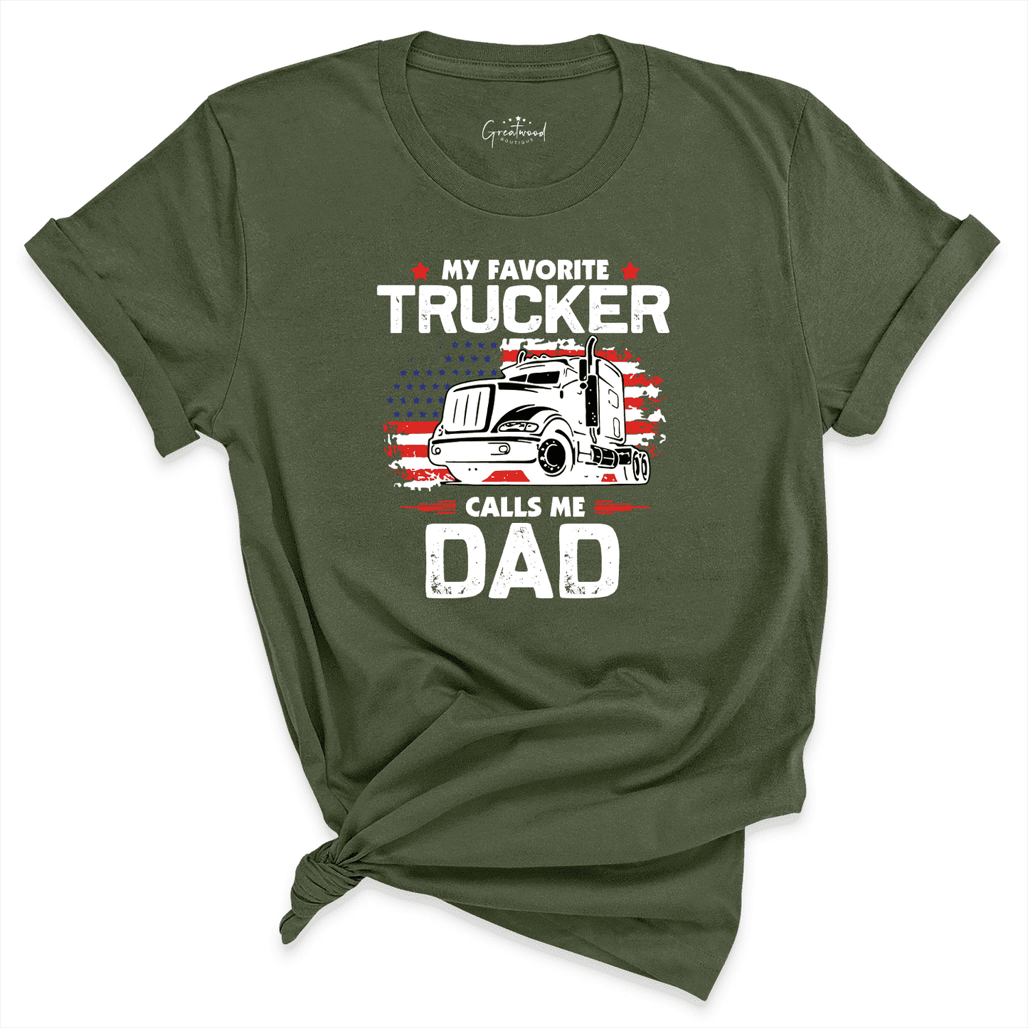 My Favorite Trucker Dad Shirt Green - Greatwood Boutique