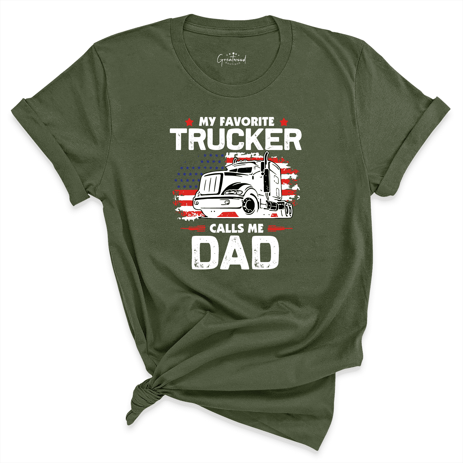 My Favorite Trucker Dad Shirt Green - Greatwood Boutique
