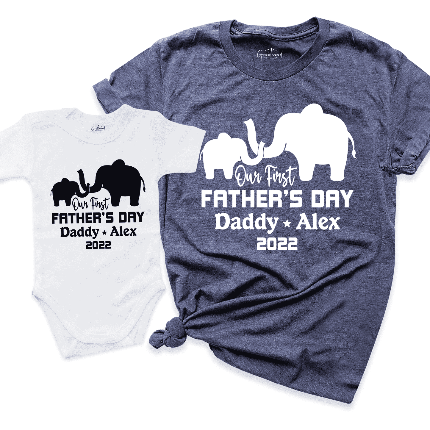 First Fathers Day Custom Shirt Navy - Greatwood Boutique